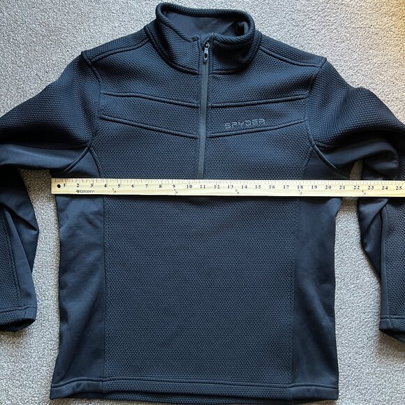 Spyder Men's 1/4 Zip Pullover Knit Diamond Weave Textured Sweater | Sz M - Picture 8 of 12